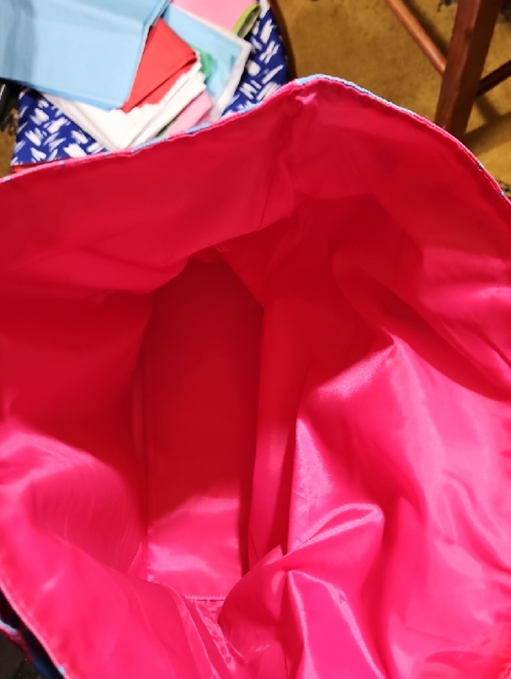 Lilly Pulitzer Blue & Pink Scroll Print Tote - Picture 5 of 5